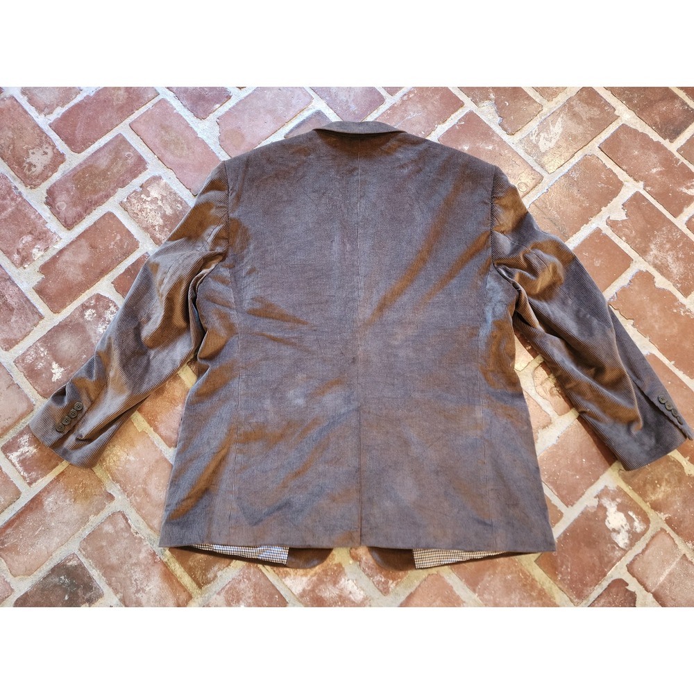 Saddlebred Mens Corduroy Sport Coat Blazer Jacket Size 48R Brown - Picture 8 of 8